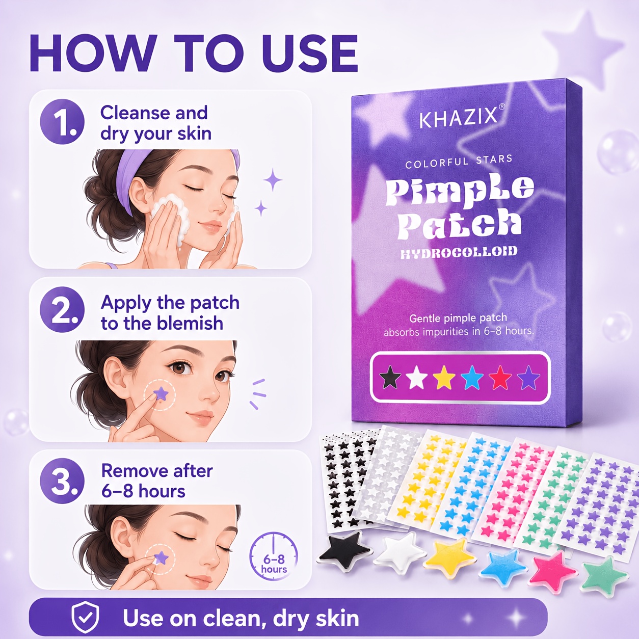 280 stickers - Colorful Star P - Skincare The Originote review and price