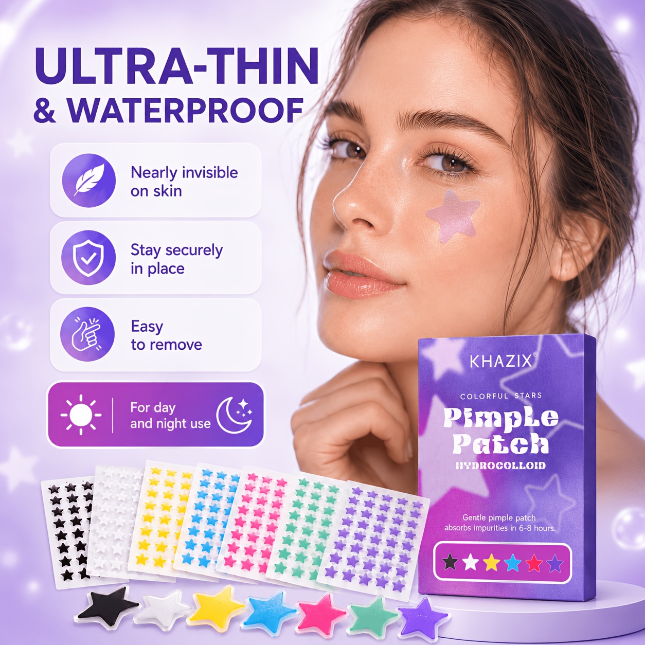 280 stickers - Colorful Star P - Skincare The Originote review and price